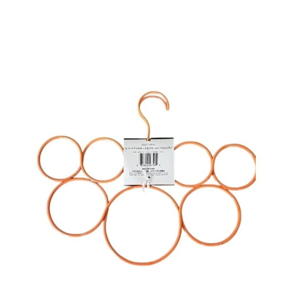 InterDesign Classico 8 Loop Scarf Holder Tangelo Orange Metal Organizer NWT